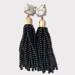 EARRINGS | Black Beaded Tassels